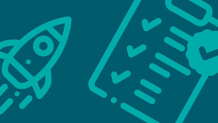 Icons: Startende-Rakete, Positive Checkliste