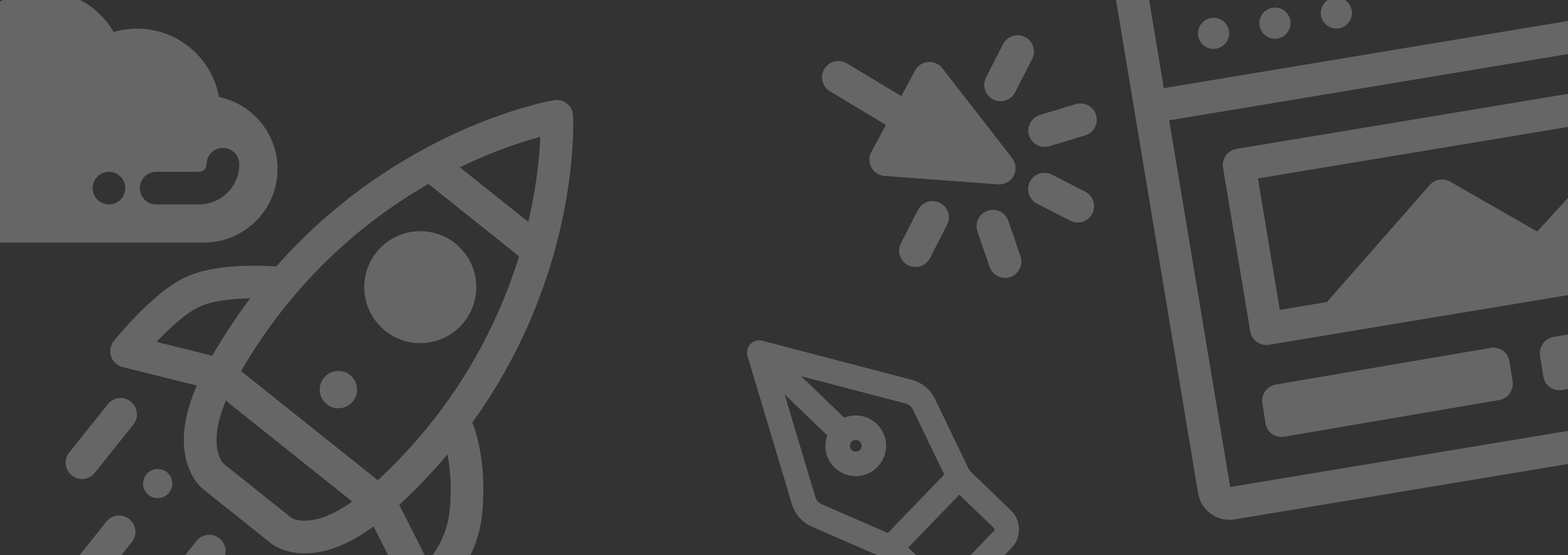 Icons: Wolke, Startende Rakete, Mouse-Click, Webseite