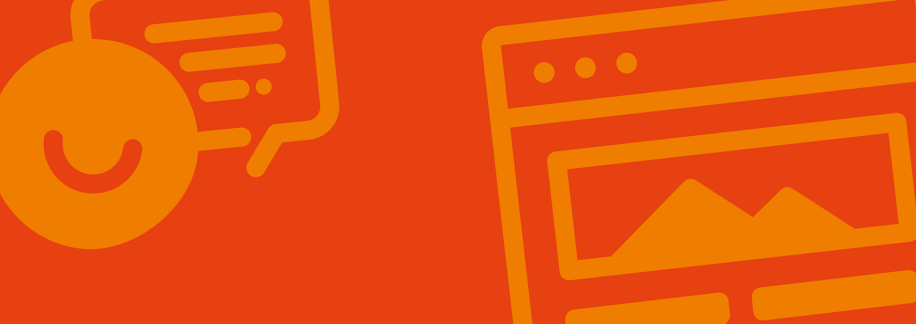 Icons: Positiver Kommentar, Skizze einer Website