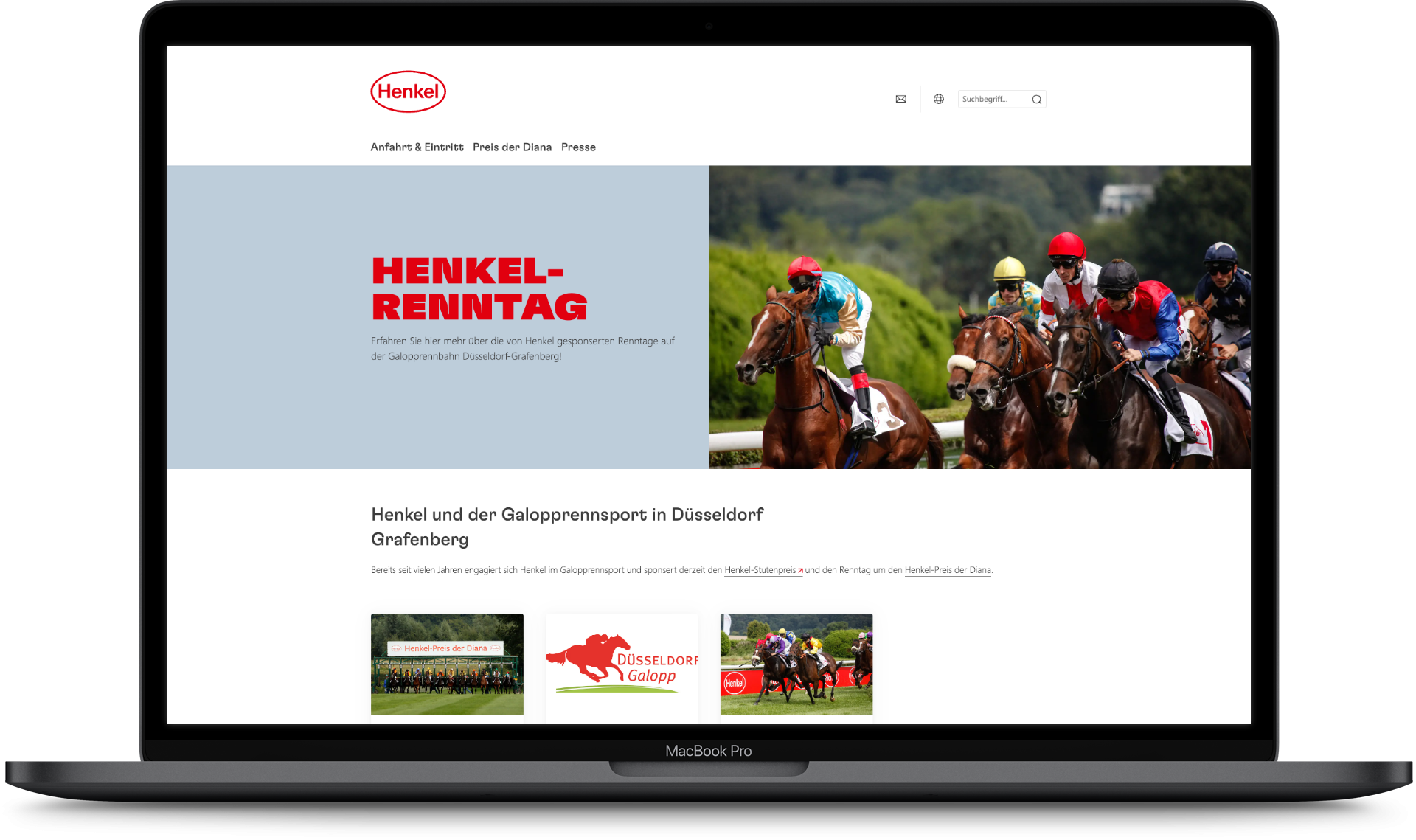 Henkel Renntag Startseite Screenshot