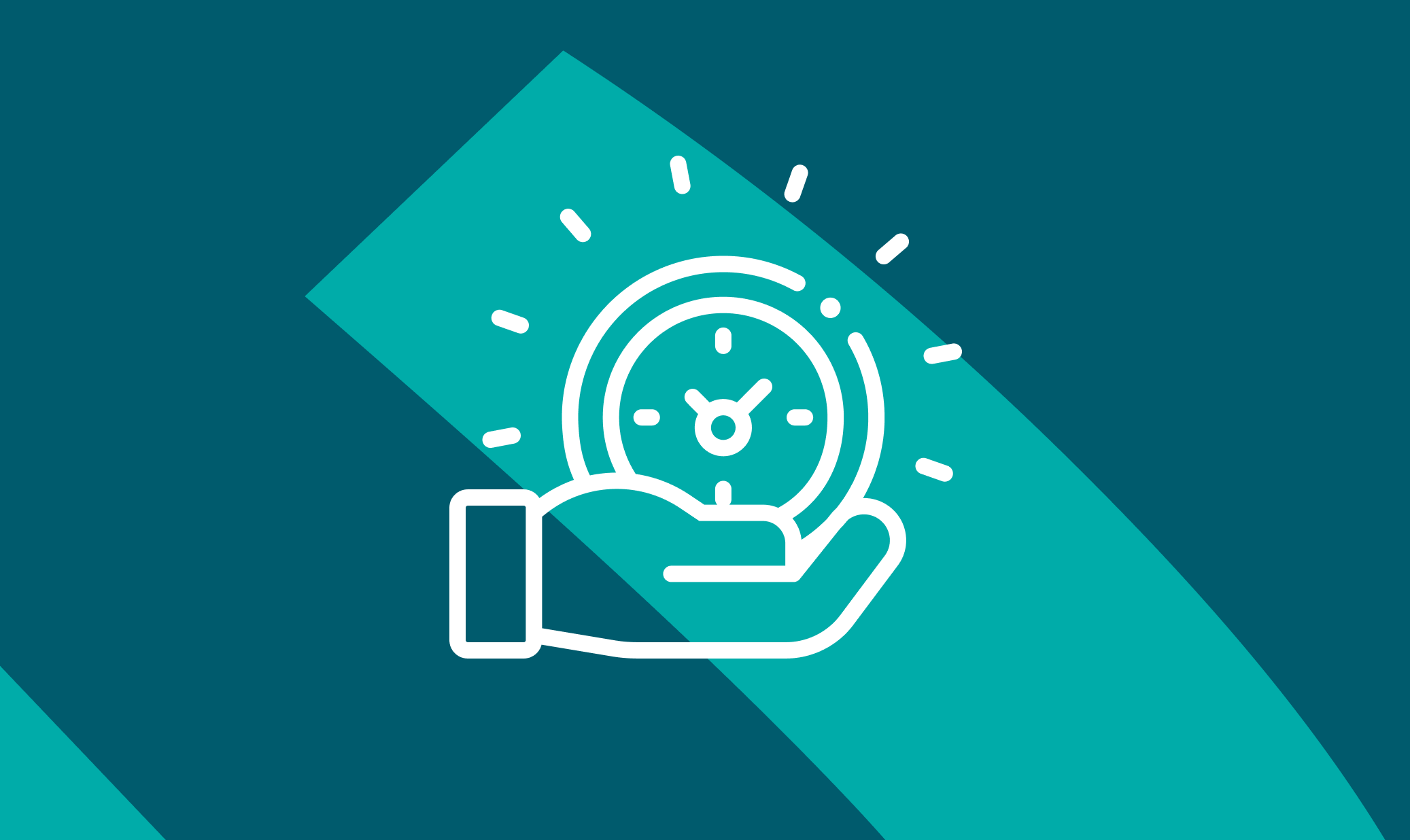 Icon: Hand hält eine Uhr in der Innenfläche